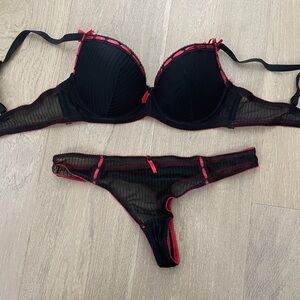 Black and Red Lingerie Set